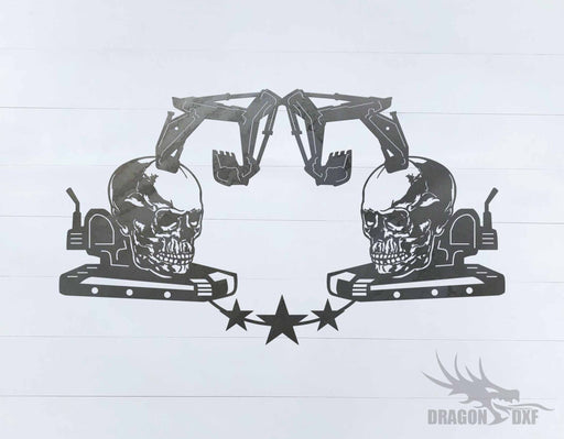 Heavy Equipment - Skull Design 1 - DXF Download