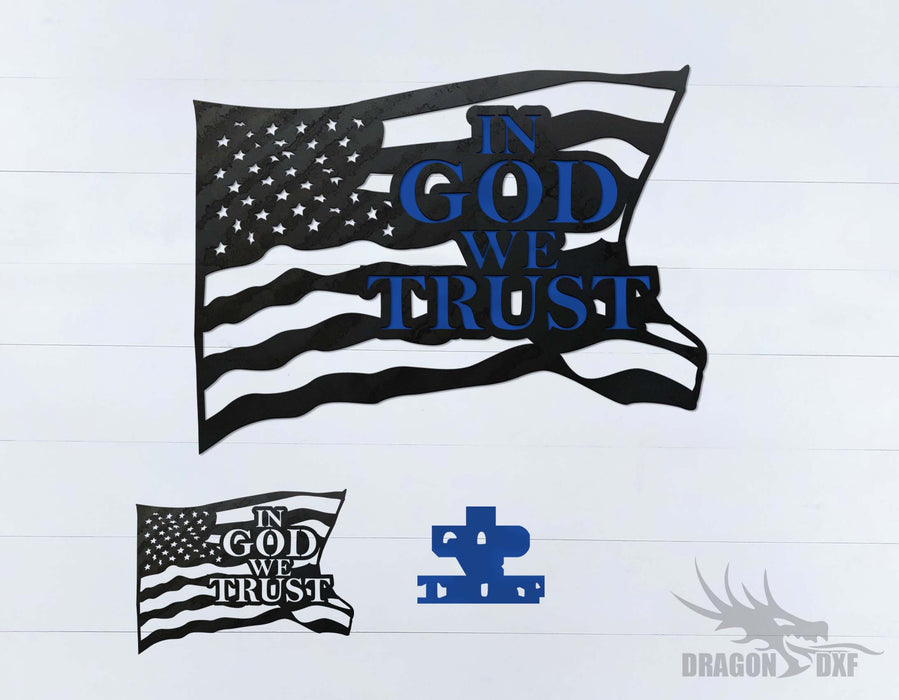 In God We Trust 1- 2 Layer Design - DXF Download