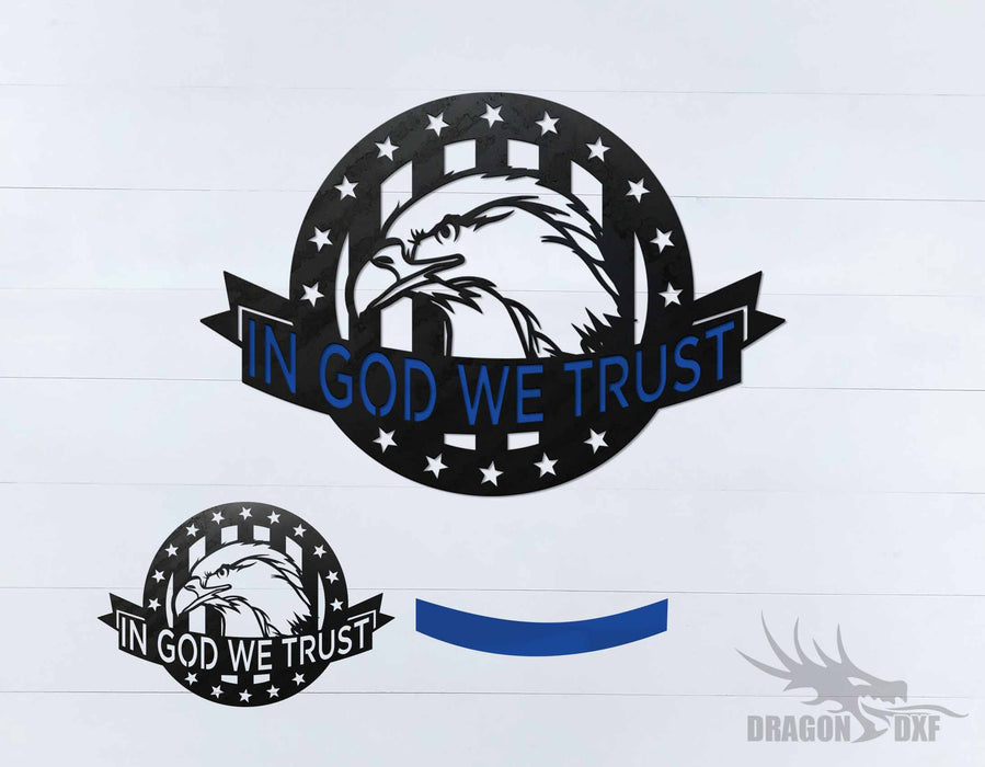 In God We Trust 4 - 2 Layer Design - DXF Download