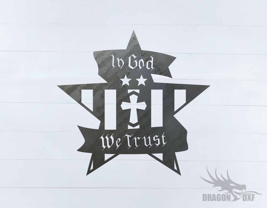 In God We Trust 5 Design - DXF Download
