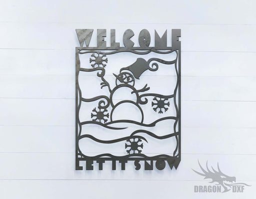 Let It Snow Welcome Sign - DXF Download
