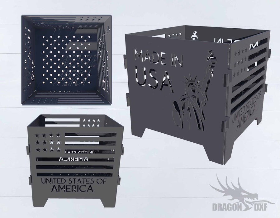 Made in the USA Firepit - Cut and Assemble - DXF Downloadable File