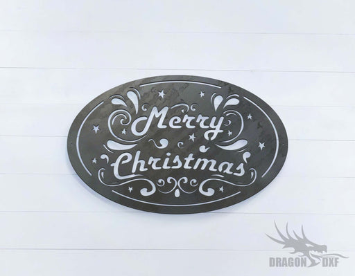 Merry Christmas - Oval - DXF Download
