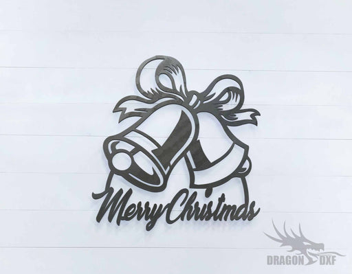 Merry Christmas Bells Sign - DXF Download