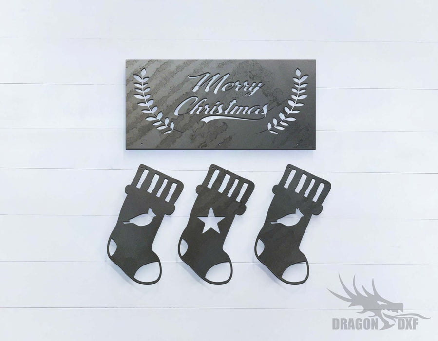 Merry Christmas Socks - DXF Download