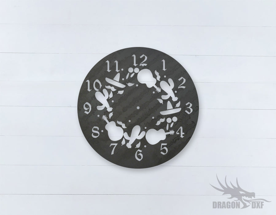 Mexican Clock Design 9  - DXF Download