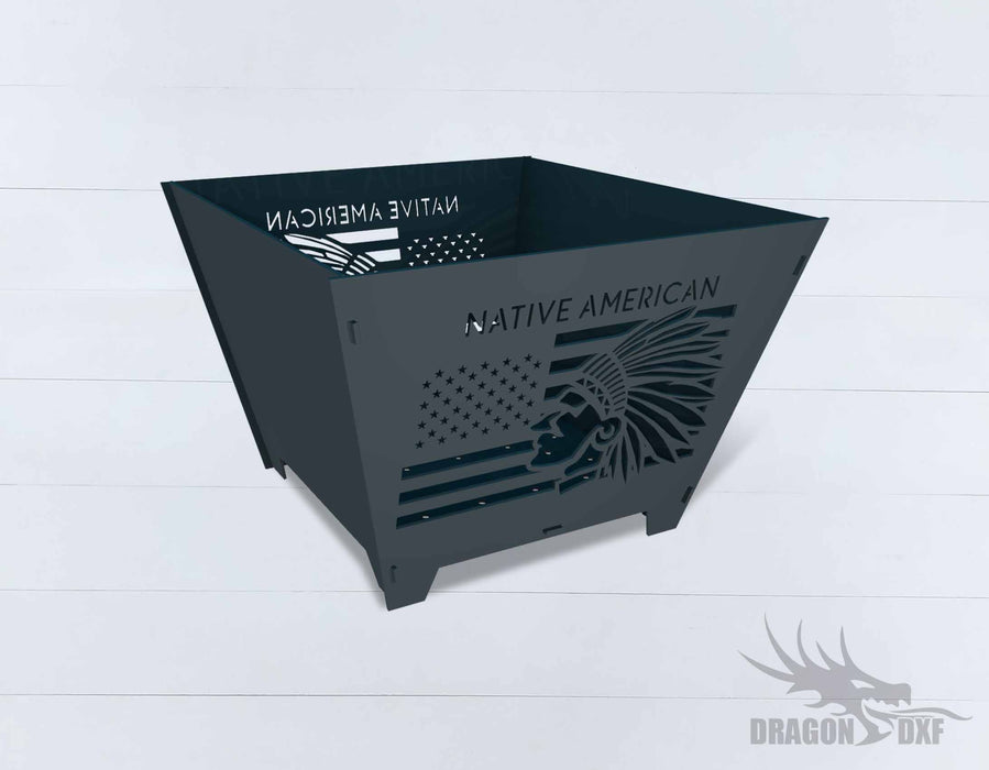 Collapsible Customize Fire pit Native American - Cut and Assemble - DXF Downloadable File