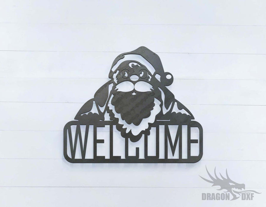 Santa Claus Welcome Sign - DXF Download