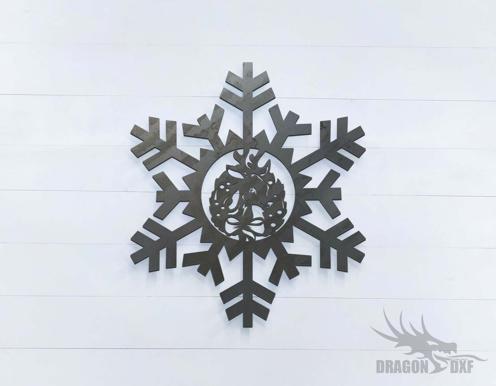 Snow Flakes with Reindeer - DXF Download — DragonDXF