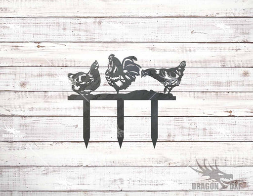 Chicken Stake 8 Design - Plasma Laser DXF Cut File