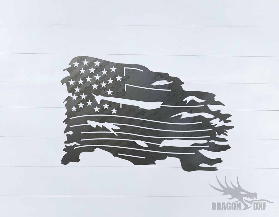 Tattered Flag Design 17 - DXF Download