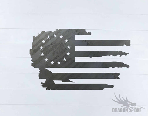 Tattered Flag Design 19 - DXF Download