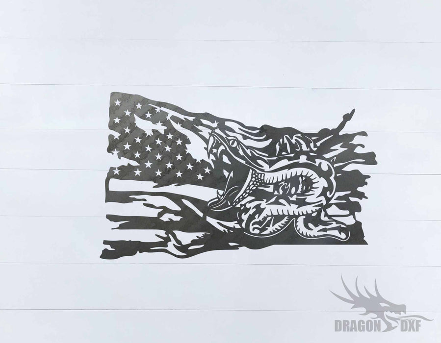 Tattered Flag Design 20 - DXF Download
