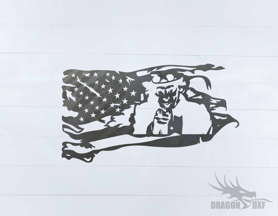 Tattered Flag Design 21 - DXF Download
