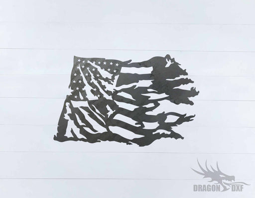 Tattered Flag Design 23 - DXF Download