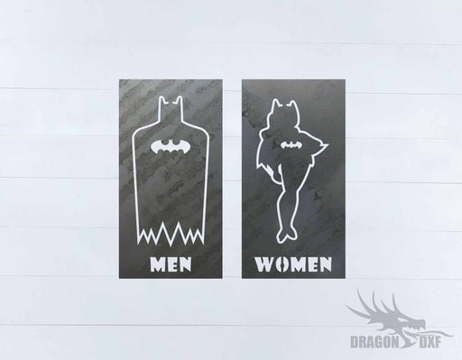 Toilet Sign-Batman Batgirl - DXF Download