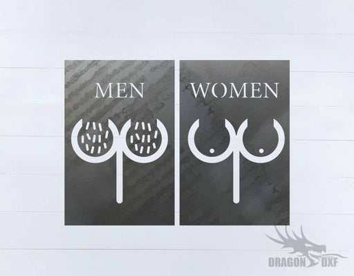 Toilet Sign-MenWomenBreast - DXF Download