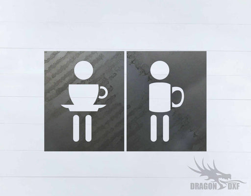 Toilet Sign-MenWomenCup - DXF Download