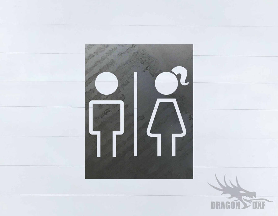 Toilet Sign-MenWomen 1 - DXF Download