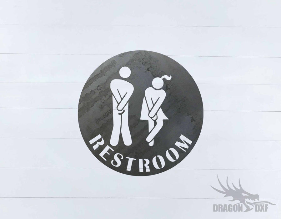 Toilet Sign-Restroom - DXF Download