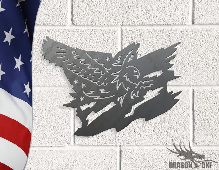 American Flag with Eagle Design 2- DXF Download