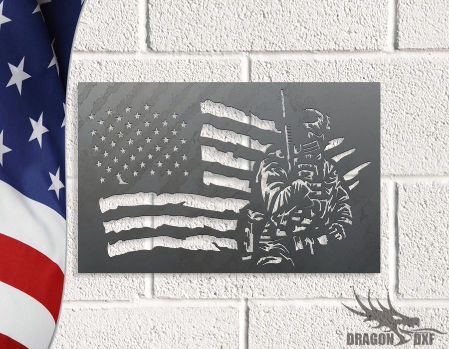 American Flag Design 3- DXF Download