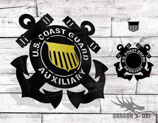 2 Layer - Us Coast Guard Auxiliary Logo - DXF Download