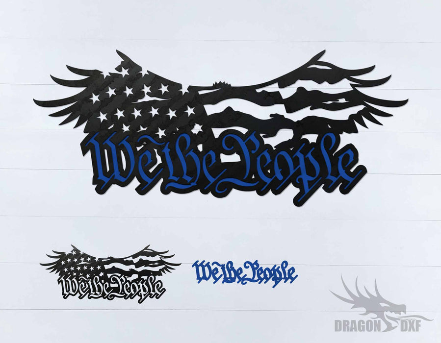 We The People Eagle and Flag 1 - DXF Download