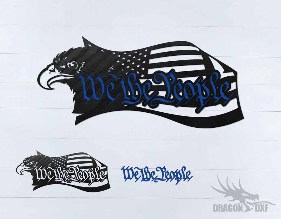 We The People Eagle and Flag 2 - DXF Download