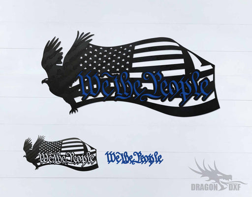 We The People Eagle and Flag 3 - DXF Download