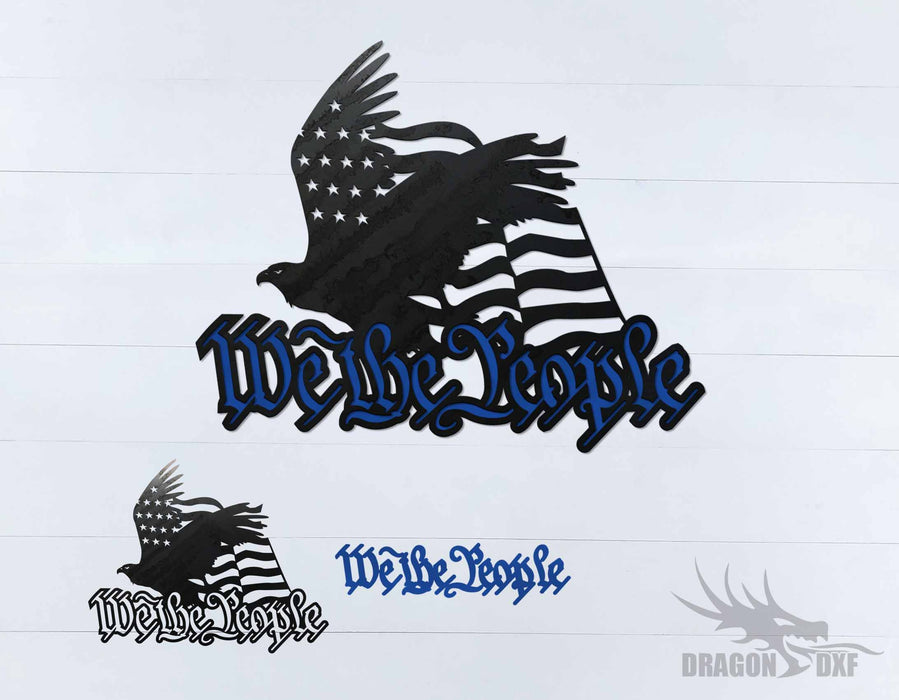 We The People Eagle and Flag 4 - DXF Download