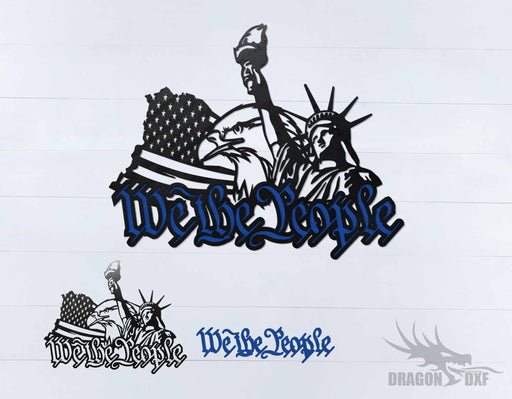 We The People Eagle and Flag 5 - DXF Download