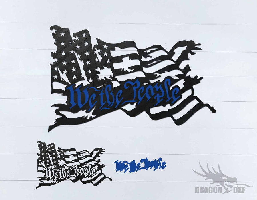 We the People - Tattered Flag 1 - DXF Download