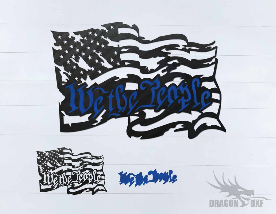 We the People - Tattered Flag 2 - DXF Download