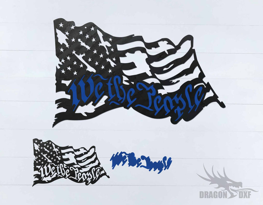 We the People - Tattered Flag 4 - DXF Download