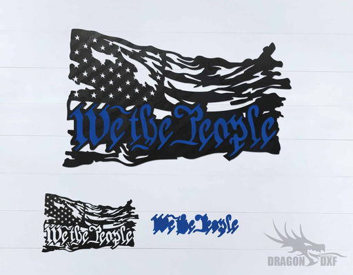 We the People - Tattered Flag 5 - DXF Download