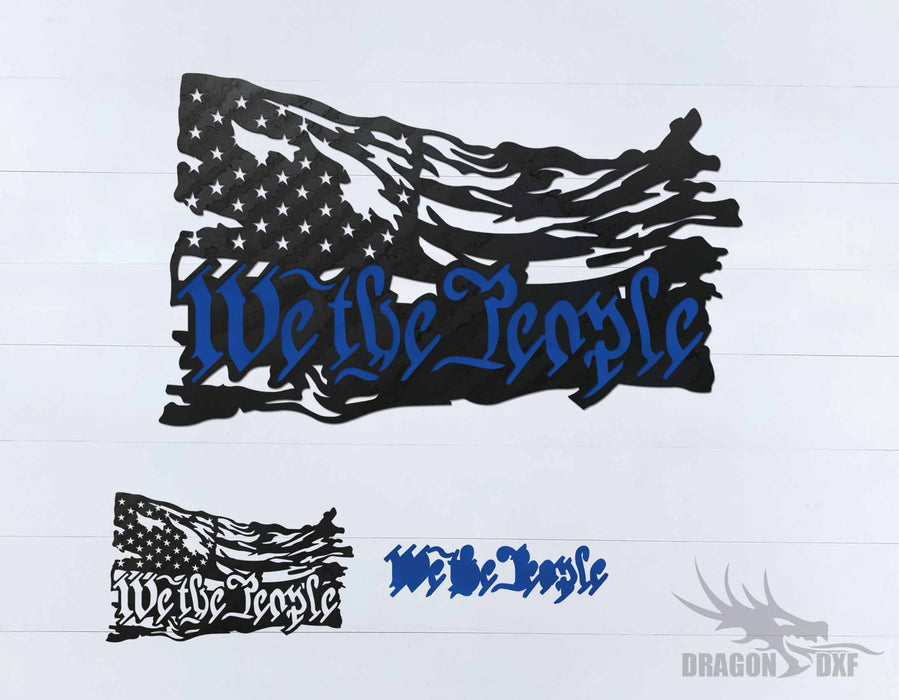 We the People - Tattered Flag 5 - DXF Download