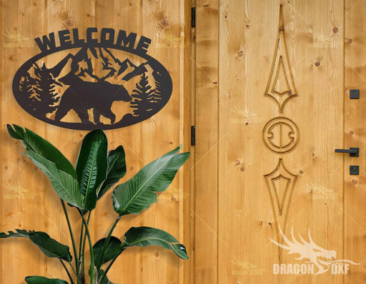 Welcome Bear Mountain Sign - Bear Design - Mountain Design - DXF Download