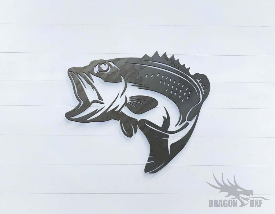 Bass Fish Facing Left - DXF Download
