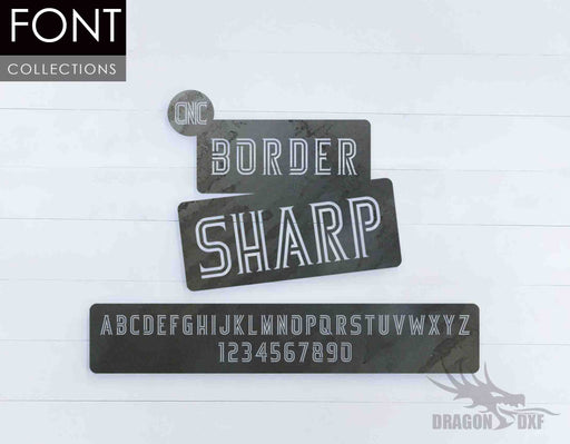 Border Sharp CNC Font