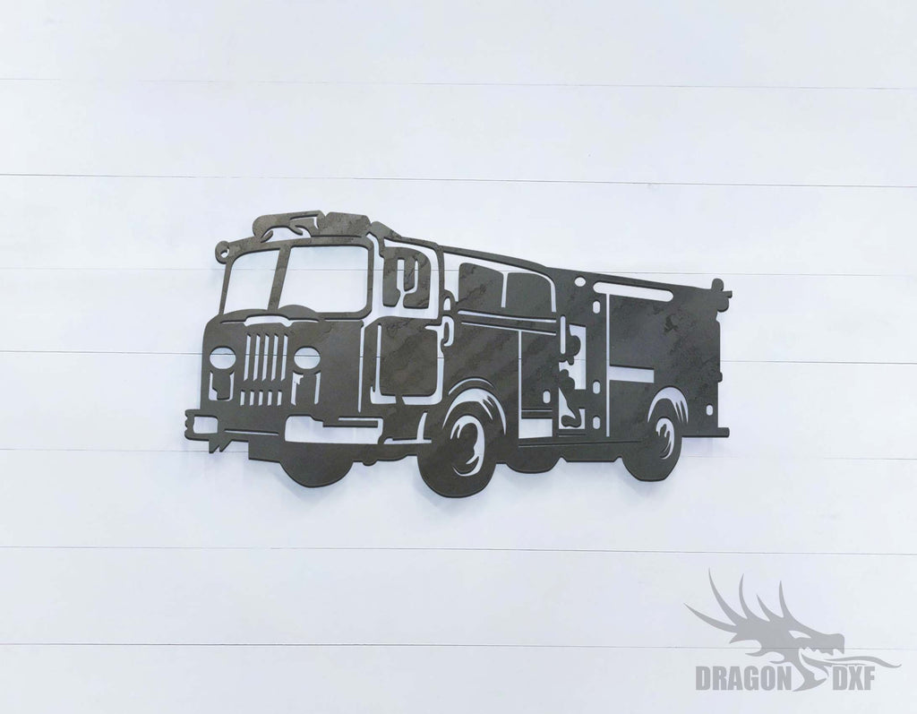 Fire Engine 2 Left View - DXF Download — DragonDXF