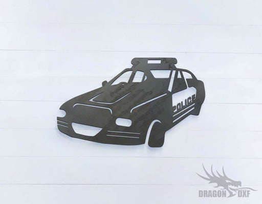 Police Car 4 Left View - DXF Download